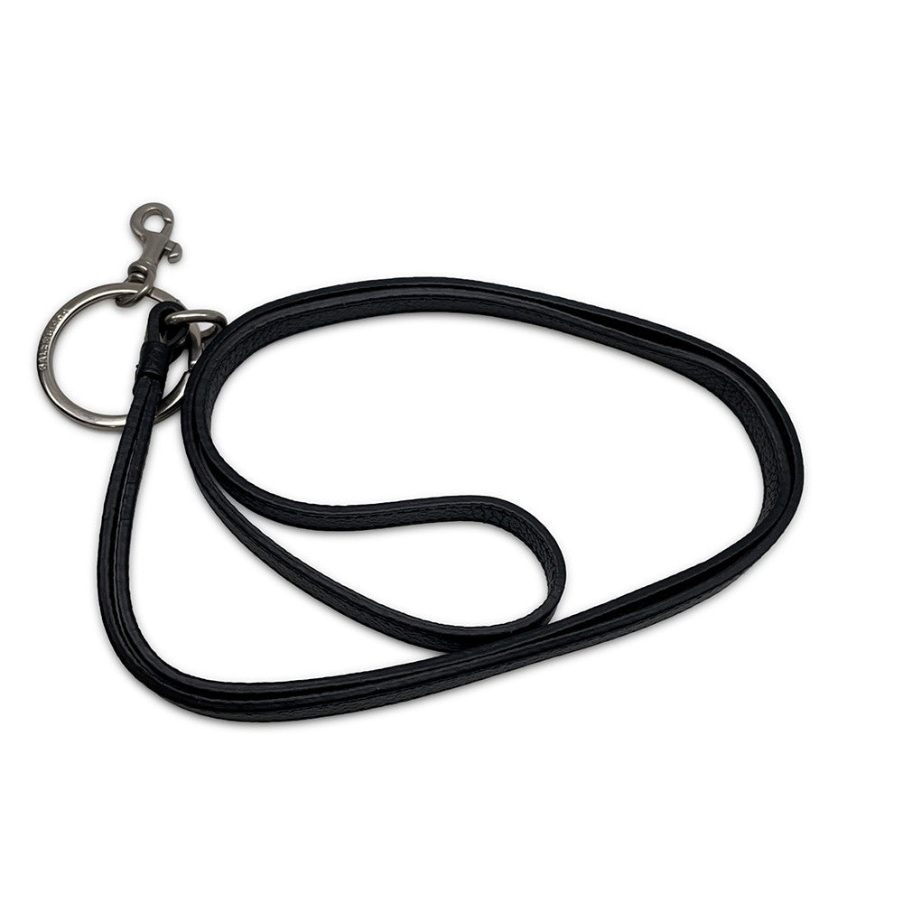 BALENCIAGA Cash Card Case with Key Ring Black/White594548 Leather