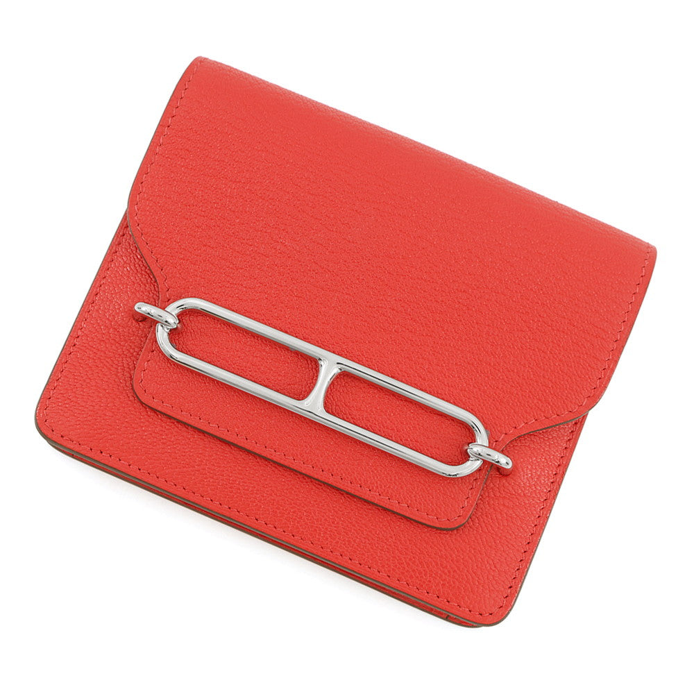 HERMES Roulis Ruri Slim Rouge Coeur Chevre Myzore Goatskin