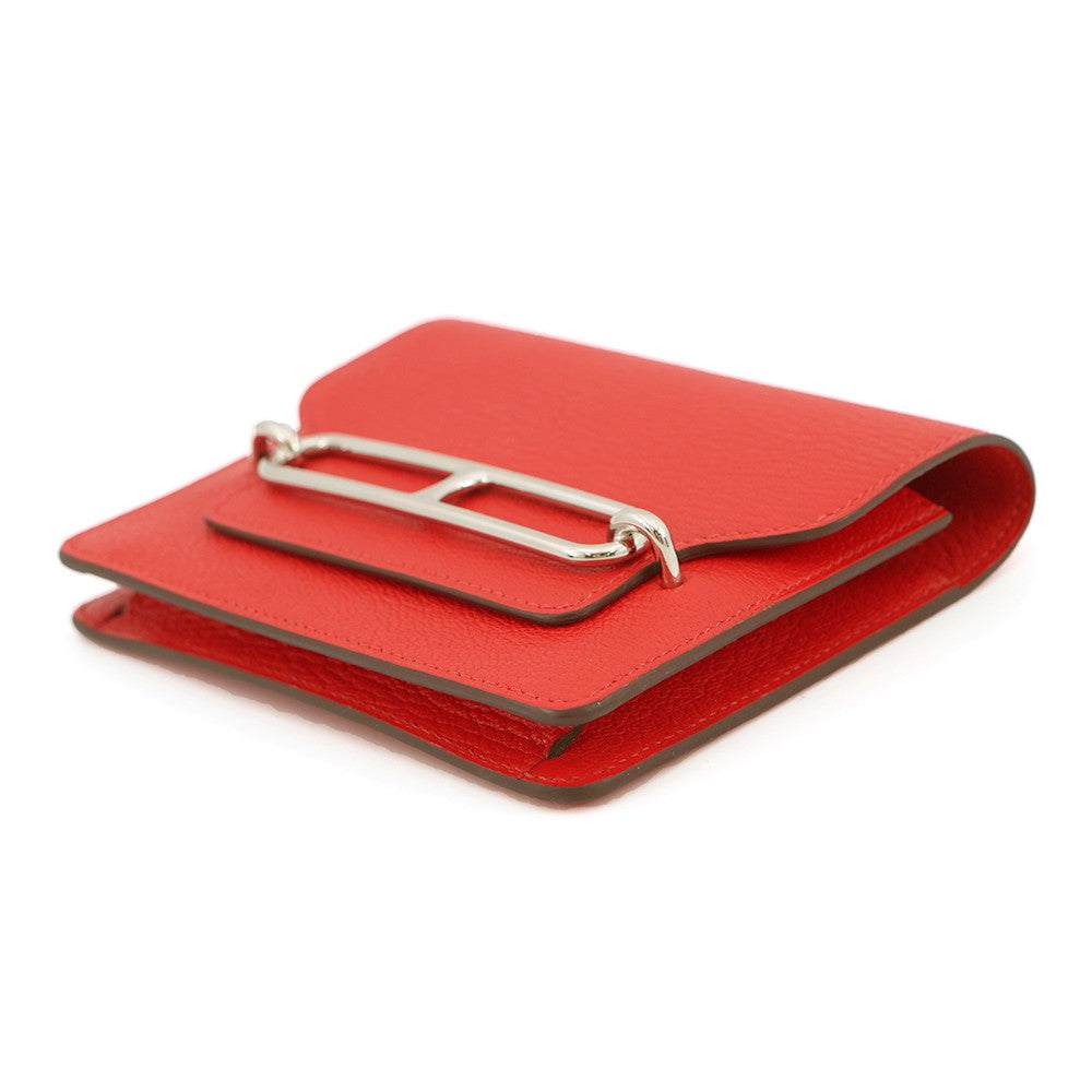 HERMES Roulis Ruri Slim Rouge Coeur Chevre Myzore Goatskin