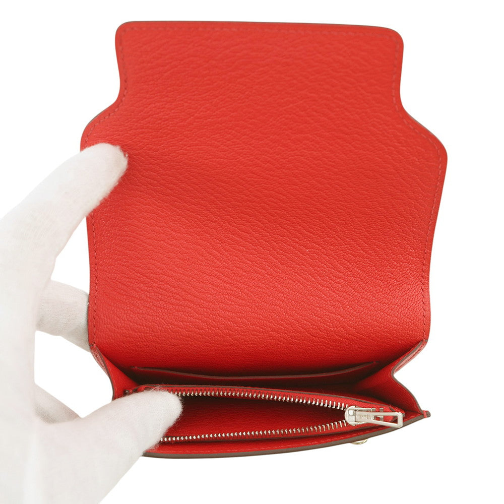 HERMES Roulis Ruri Slim Rouge Coeur Chevre Myzore Goatskin