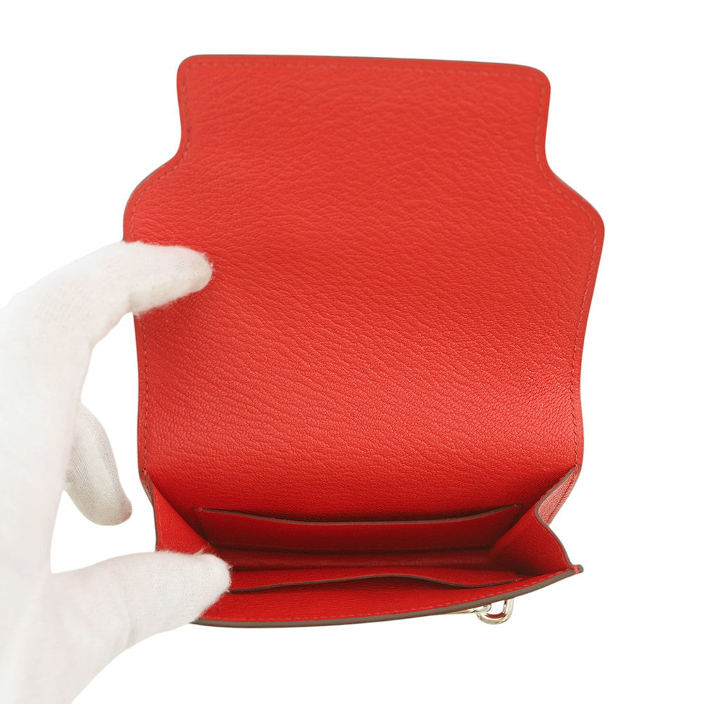 HERMES Roulis Ruri Slim Rouge Coeur Chevre Myzore Goatskin