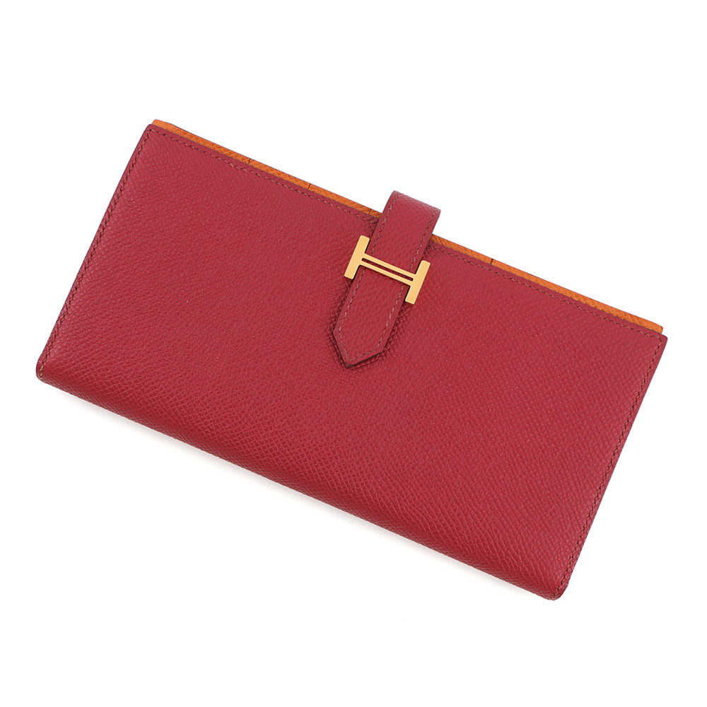 HERMES Bearnsfre Verso Ruby/Orange Epsom