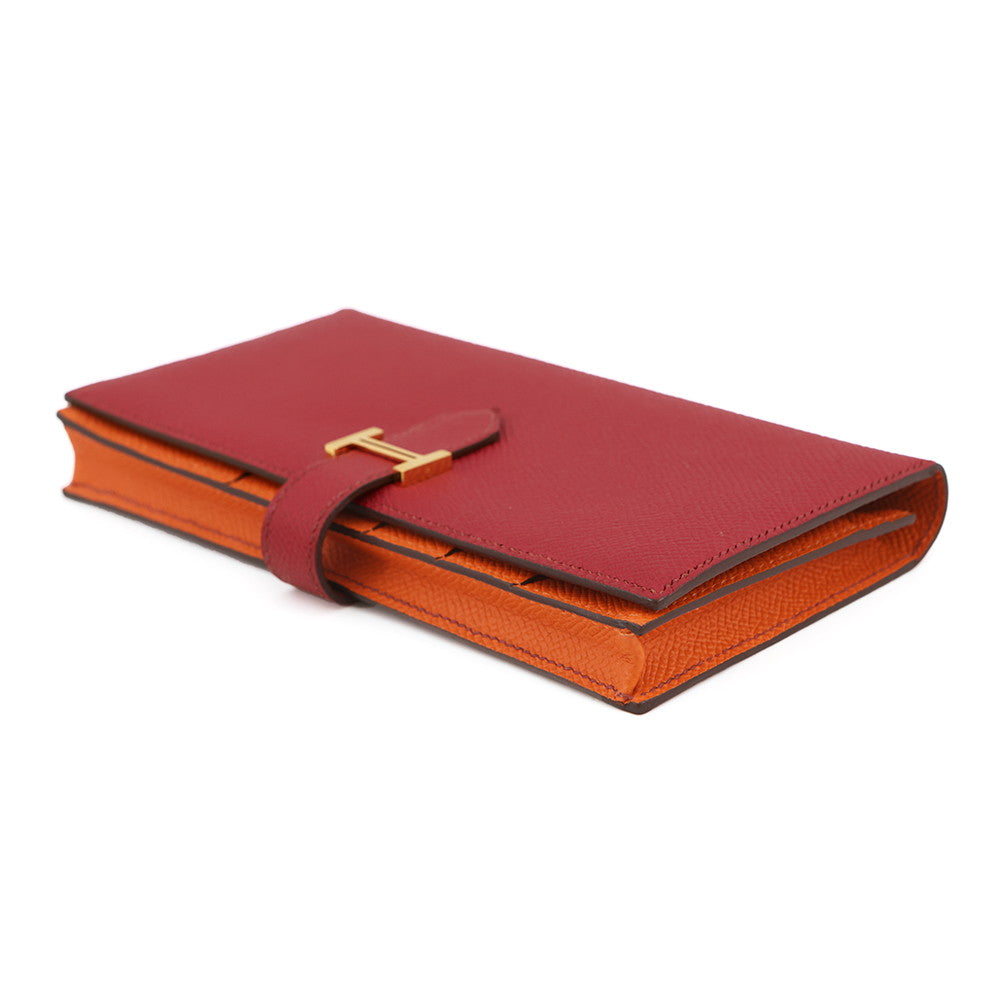 HERMES Bearnsfre Verso Ruby/Orange Epsom