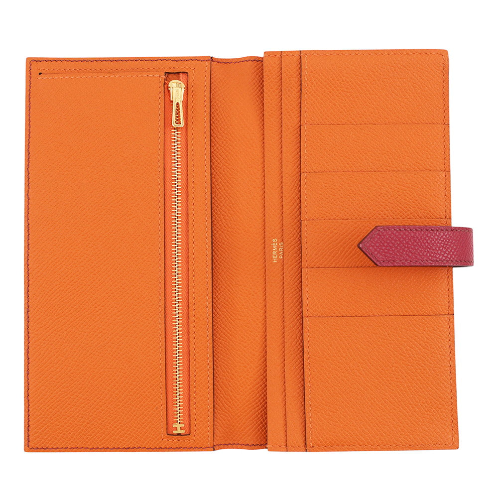 HERMES Bearnsfre Verso Ruby/Orange Epsom