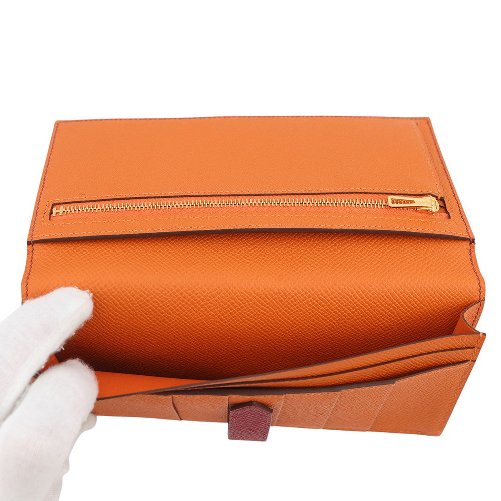 HERMES Bearnsfre Verso Ruby/Orange Epsom