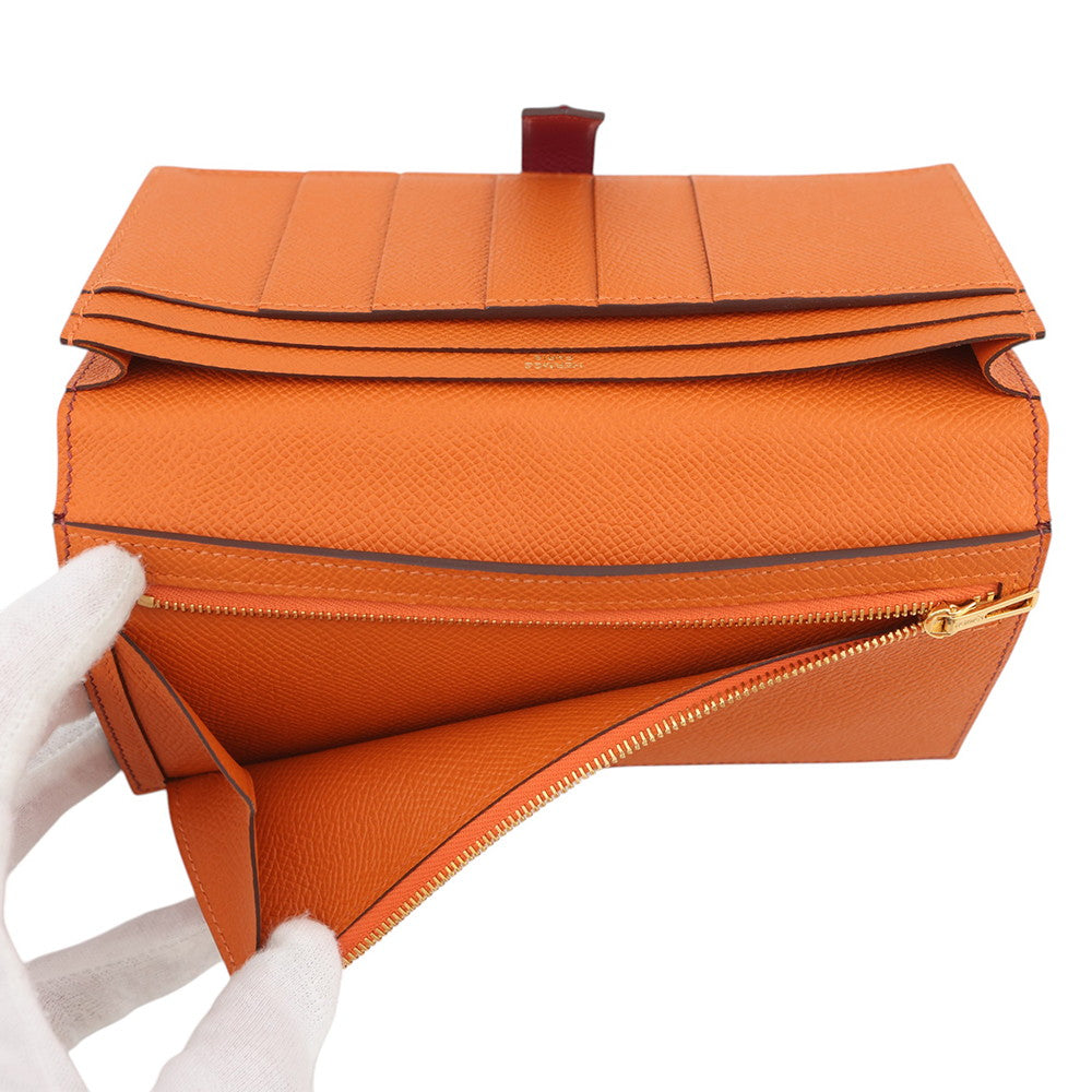 HERMES Bearnsfre Verso Ruby/Orange Epsom