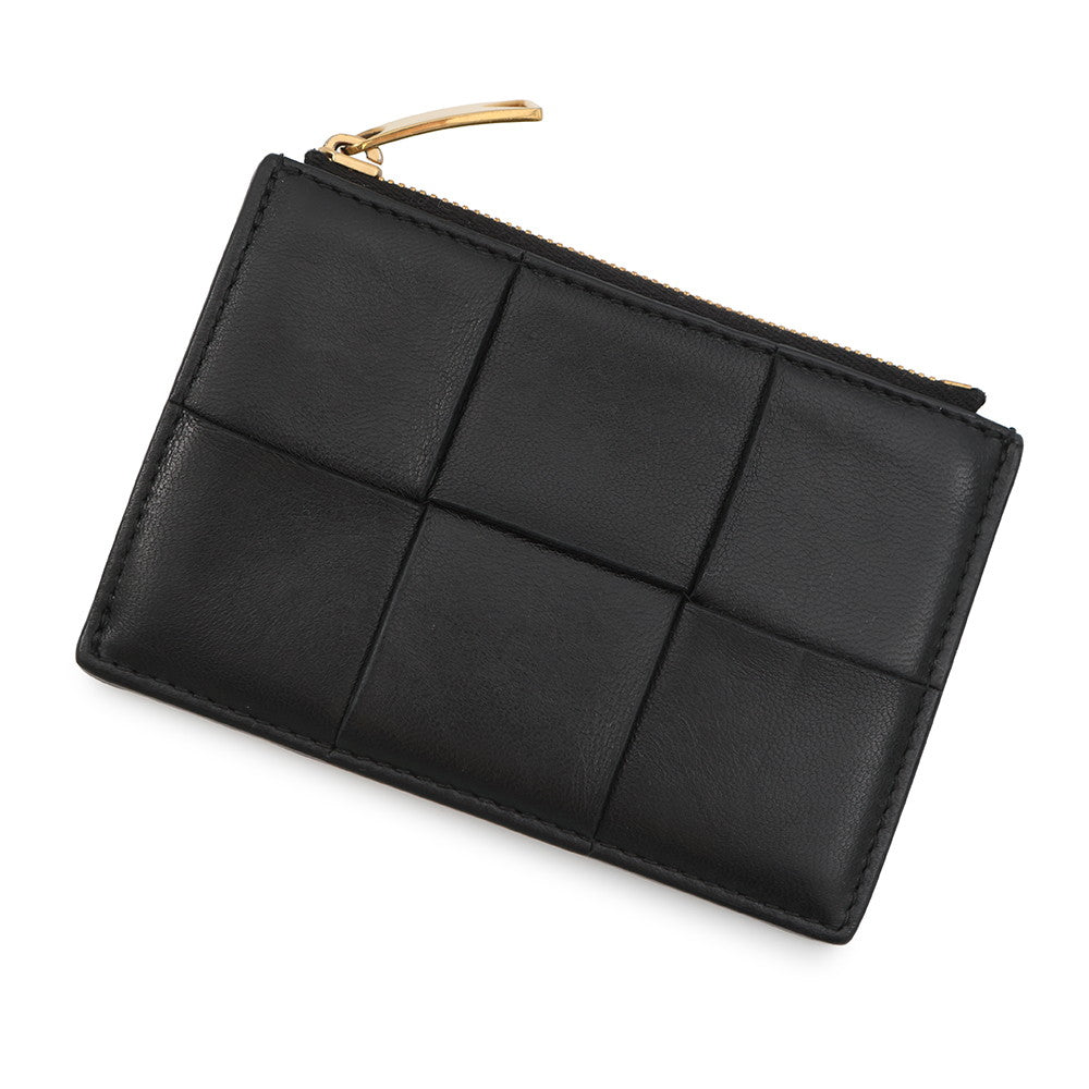 Bottega Veneta Cassette Maxi Intrecciato Fragment Case Black681010 Leather
