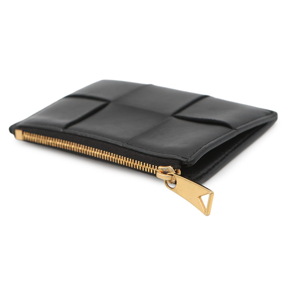 Bottega Veneta Cassette Maxi Intrecciato Fragment Case Black681010 Leather