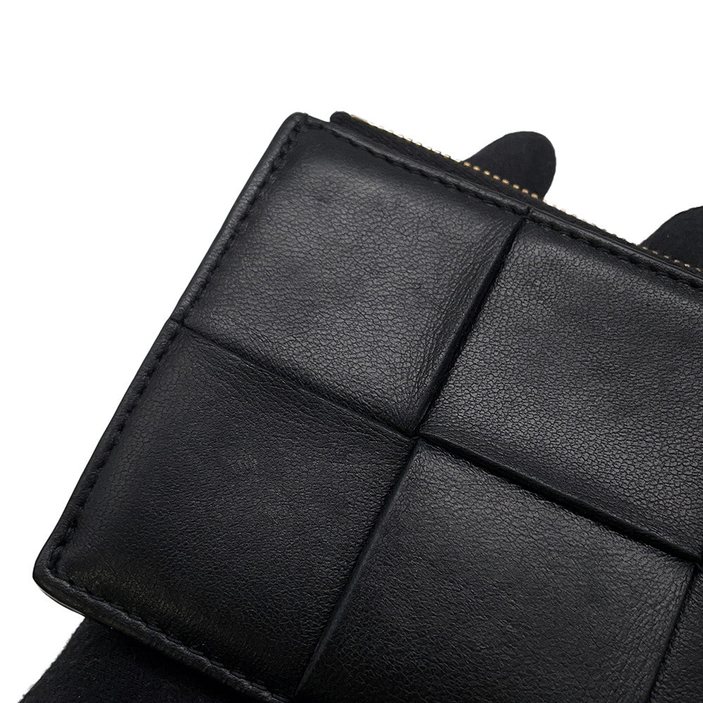 Bottega Veneta Cassette Maxi Intrecciato Fragment Case Black681010 Leather