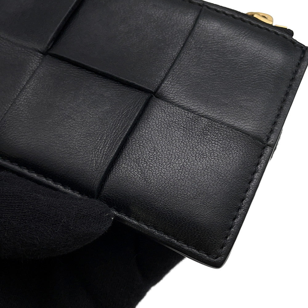 Bottega Veneta Cassette Maxi Intrecciato Fragment Case Black681010 Leather
