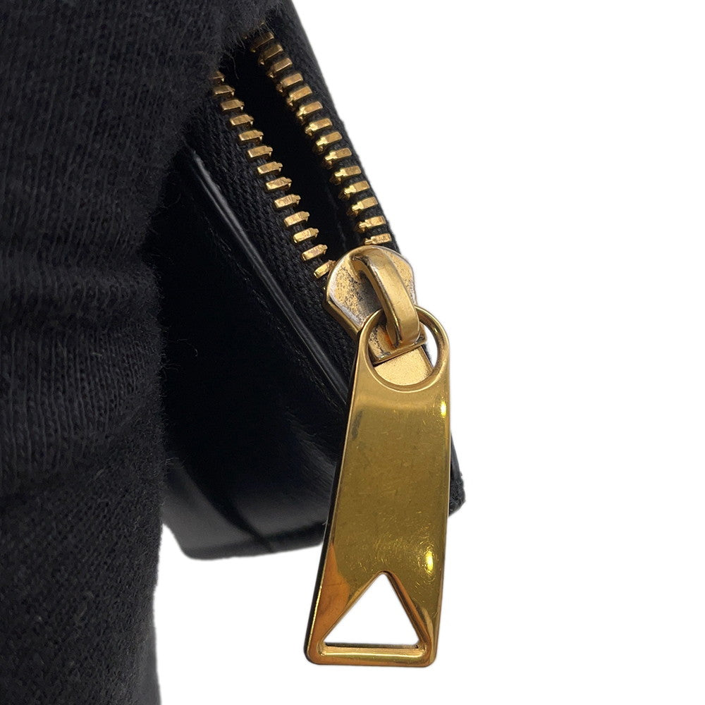 Bottega Veneta Cassette Maxi Intrecciato Fragment Case Black681010 Leather