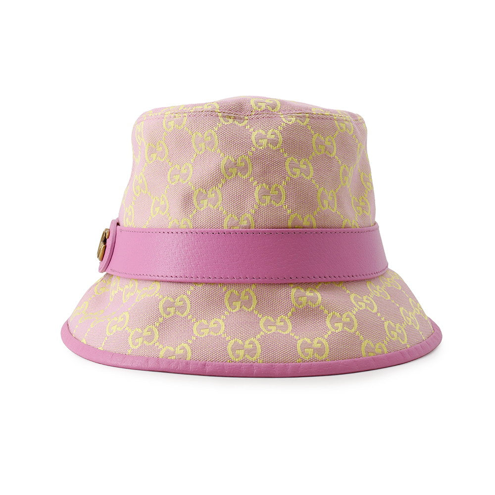 GUCCI Bucket hat Size S/57㎝ Pink/Yellow748476 Cotton70% Polyester30%