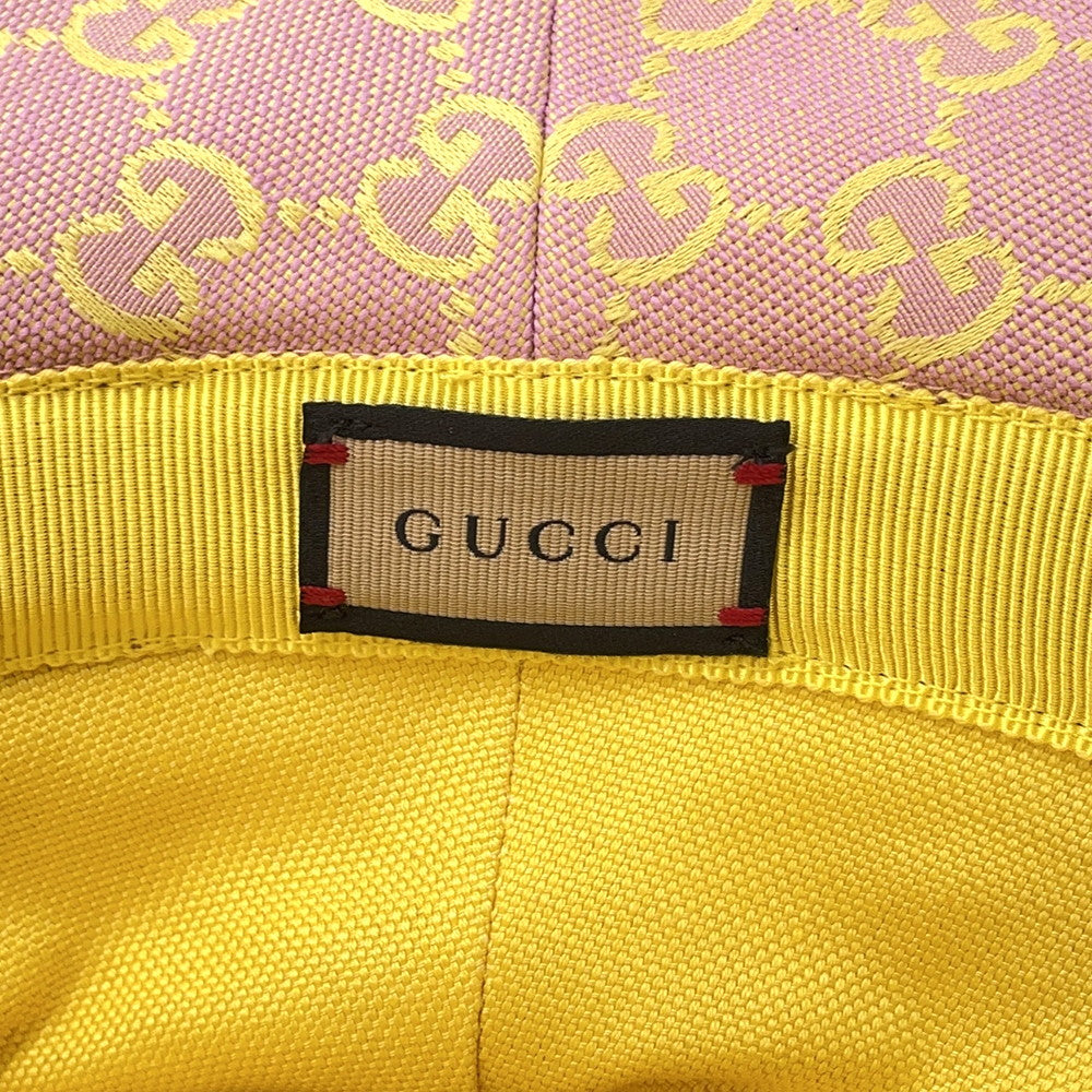 GUCCI Bucket hat Size S/57㎝ Pink/Yellow748476 Cotton70% Polyester30%