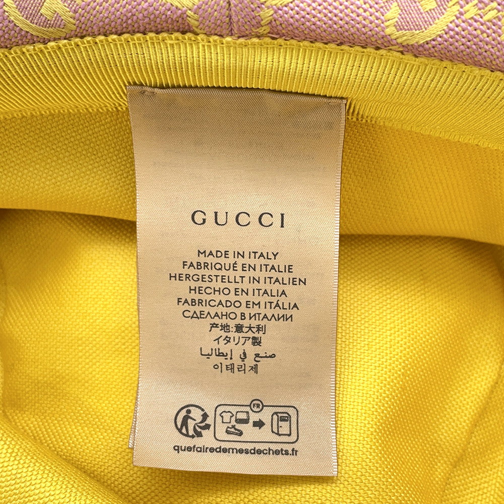 GUCCI Bucket hat Size S/57㎝ Pink/Yellow748476 Cotton70% Polyester30%
