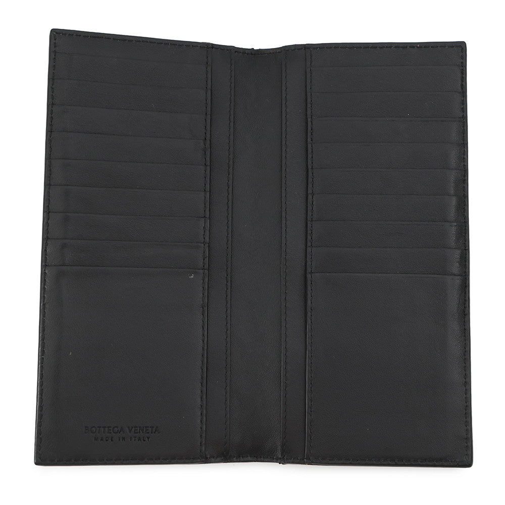 Bottega Veneta INTRECCIATO Bi-fold Long Wallet Black Leather