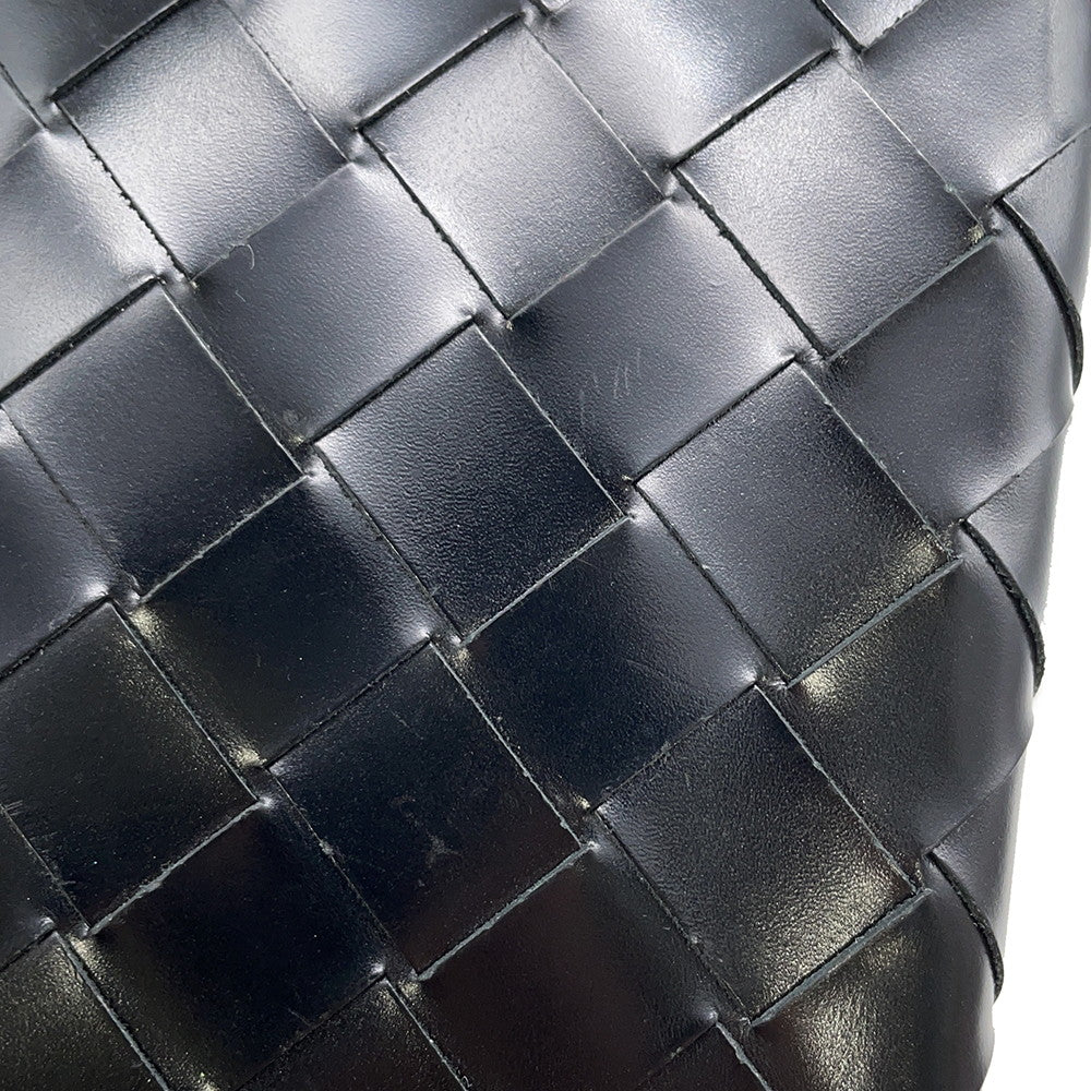 Bottega Veneta INTRECCIATO Bi-fold Long Wallet Black Leather