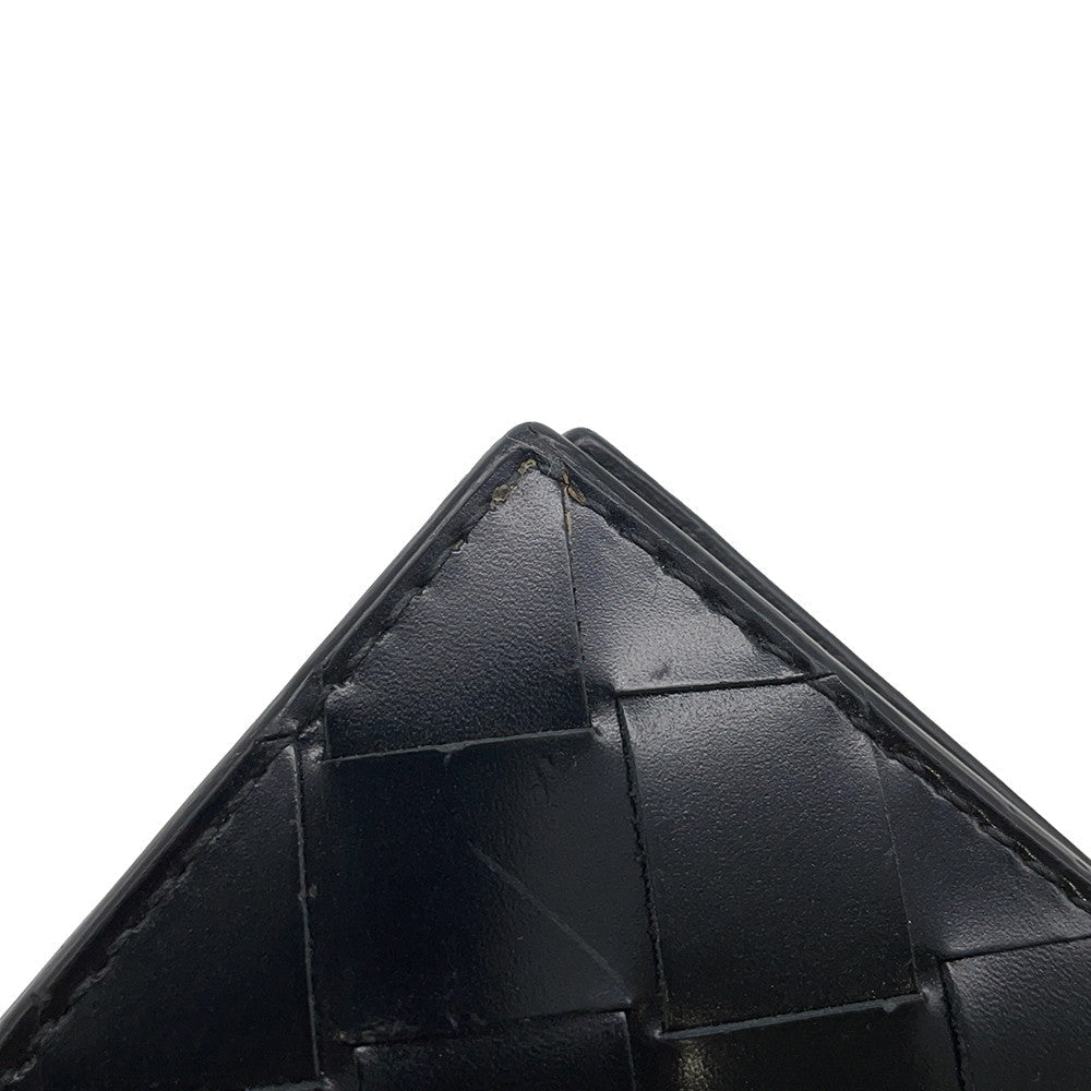Bottega Veneta INTRECCIATO Bi-fold Long Wallet Black Leather