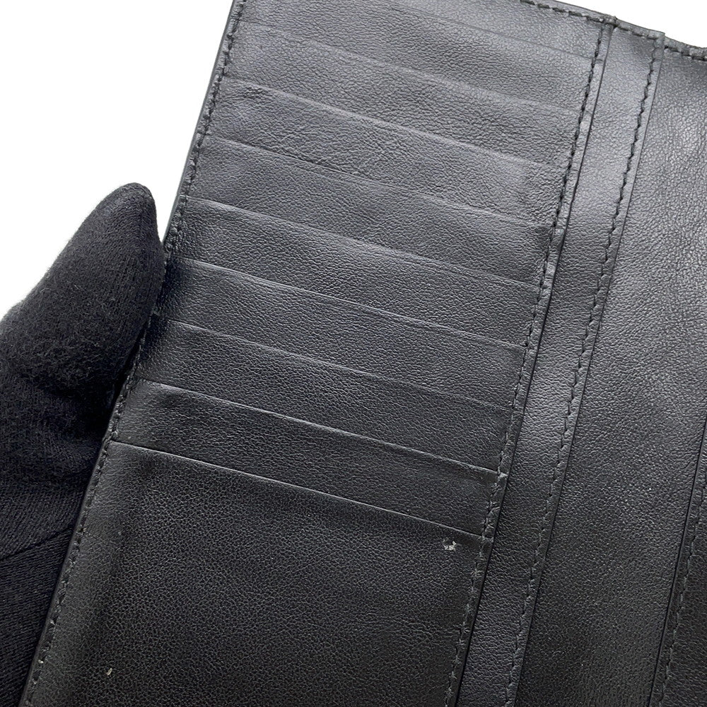 Bottega Veneta INTRECCIATO Bi-fold Long Wallet Black Leather