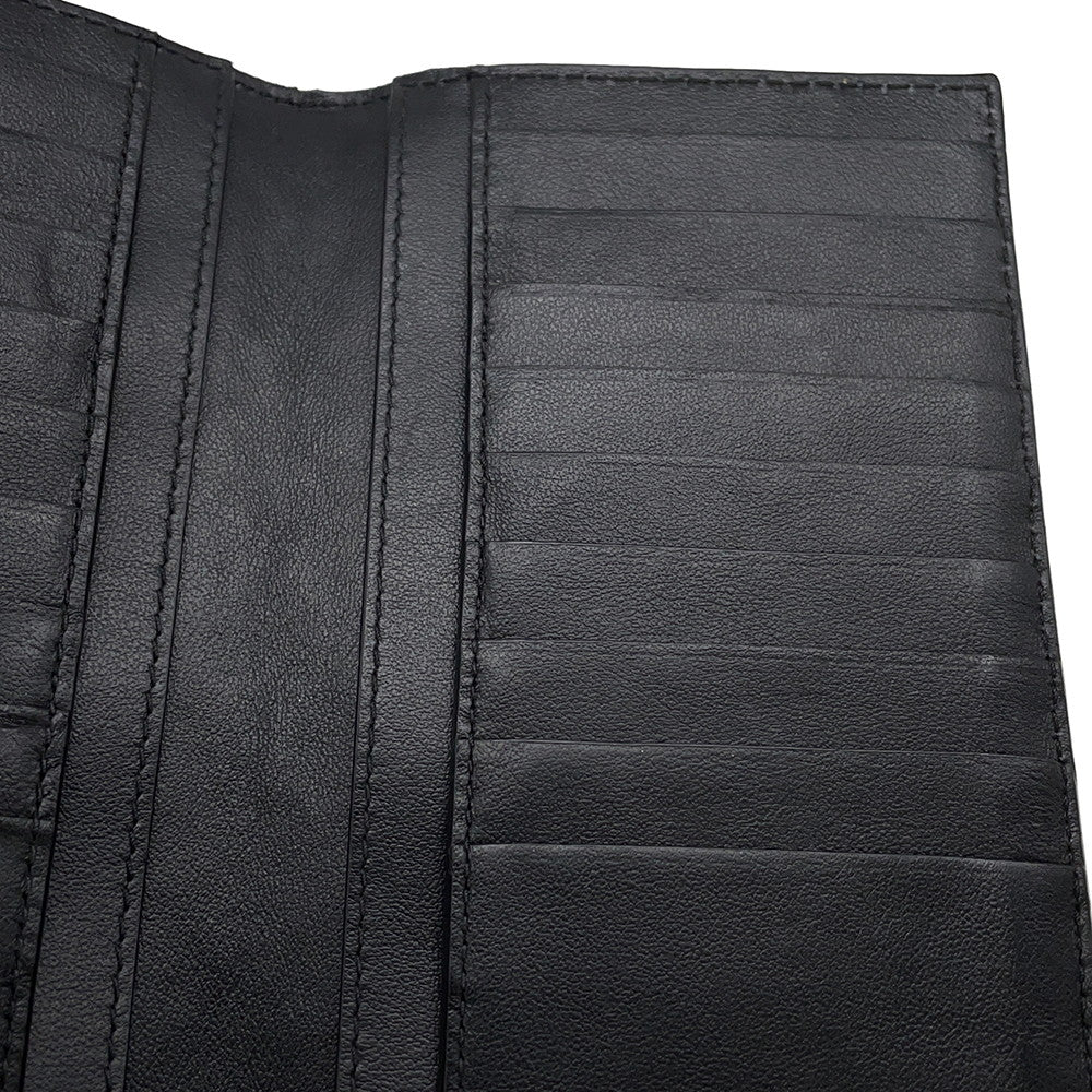 Bottega Veneta INTRECCIATO Bi-fold Long Wallet Black Leather