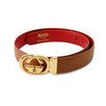 GUCCI Belt Size 70 Brown/Red036・01/79・0964 Leather