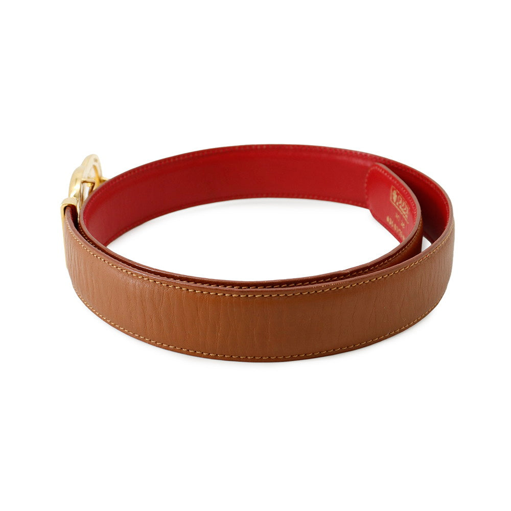 GUCCI Belt Size 70 Brown/Red036・01/79・0964 Leather