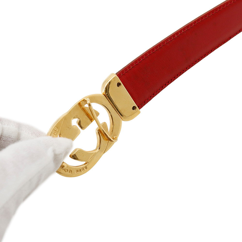 GUCCI Belt Size 70 Brown/Red036・01/79・0964 Leather