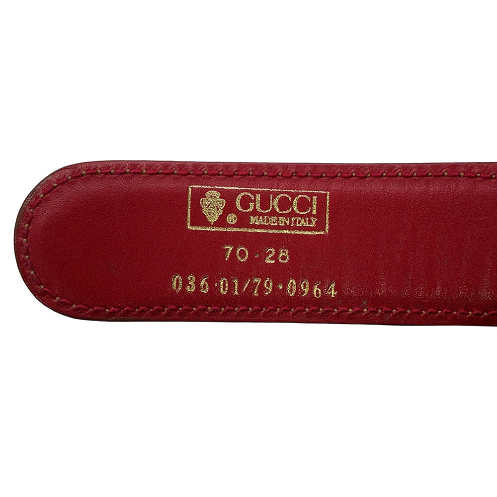 GUCCI Belt Size 70 Brown/Red036・01/79・0964 Leather