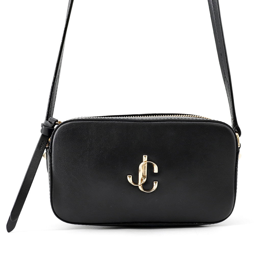 JIMMY CHOO Varenne Shoulder Bag Black Leather