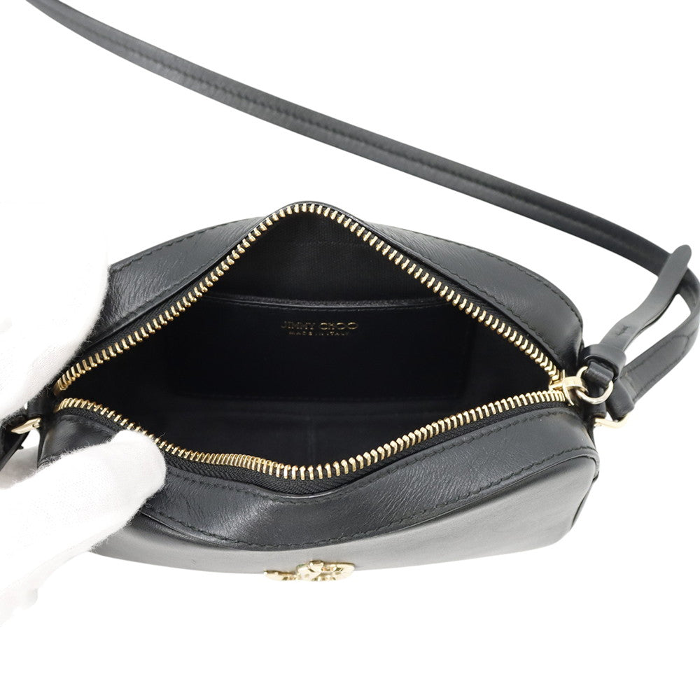 JIMMY CHOO Varenne Shoulder Bag Black Leather