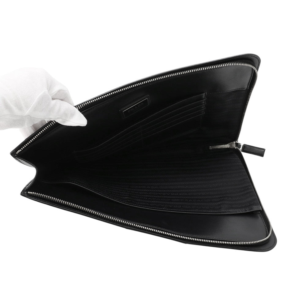 PRADA Clutch Bag Black2VN003 Leather