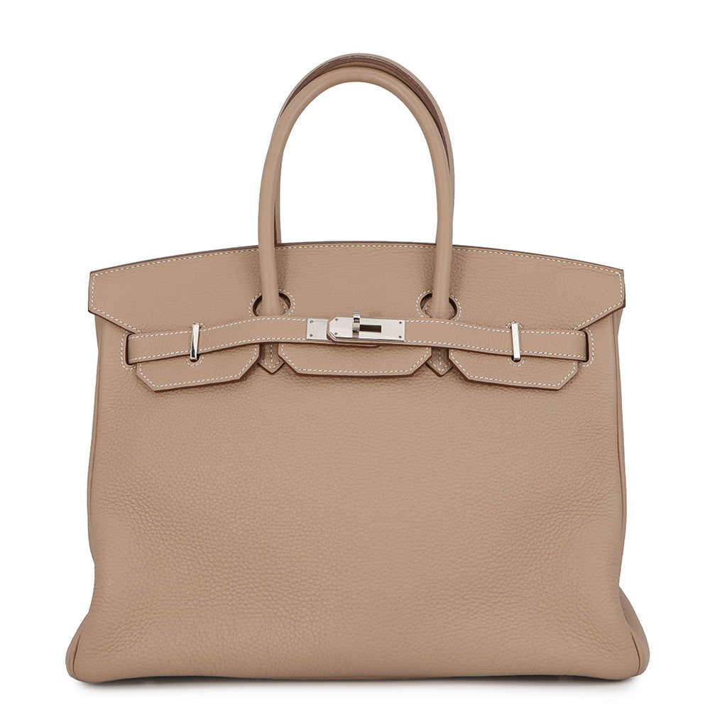 HERMES Birkin Argile Taurillon Clemence Size 35