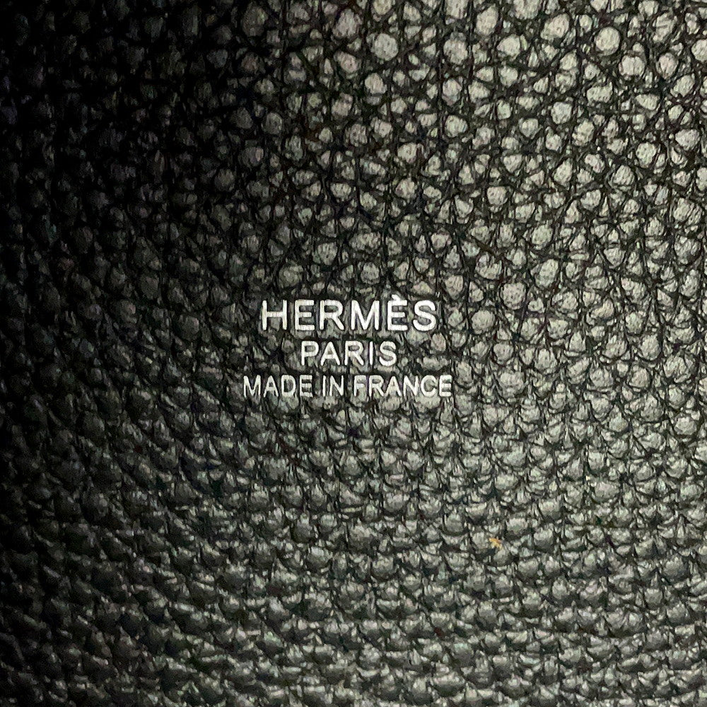 HERMES Pure Sangle Black/Caramel Toile Military Taurillon Clemence Size 37