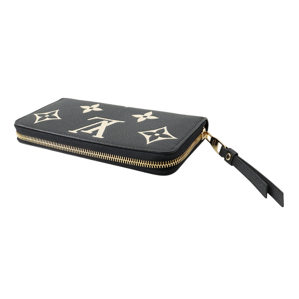 LOUIS VUITTON Zippy Wallet Noir/BeigeM80481 Bicolor Monogram Empreinte Leather