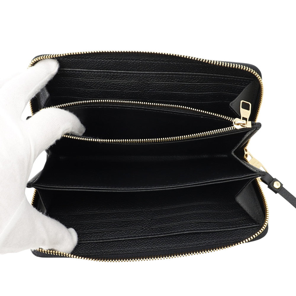 LOUIS VUITTON Zippy Wallet Noir/BeigeM80481 Bicolor Monogram Empreinte Leather