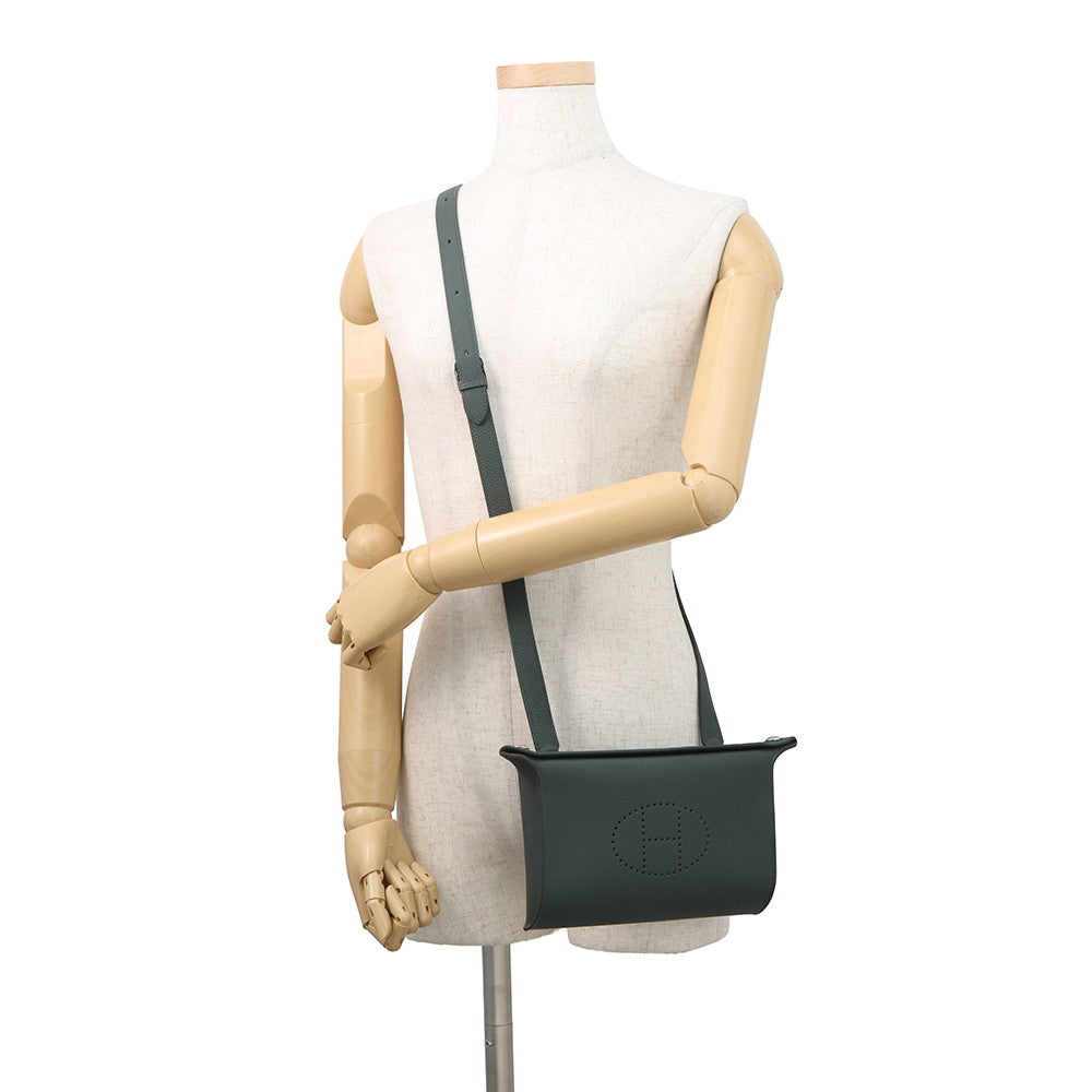 HERMES Videpoches Shoulder Bag Vert Mangrove Togo Leather