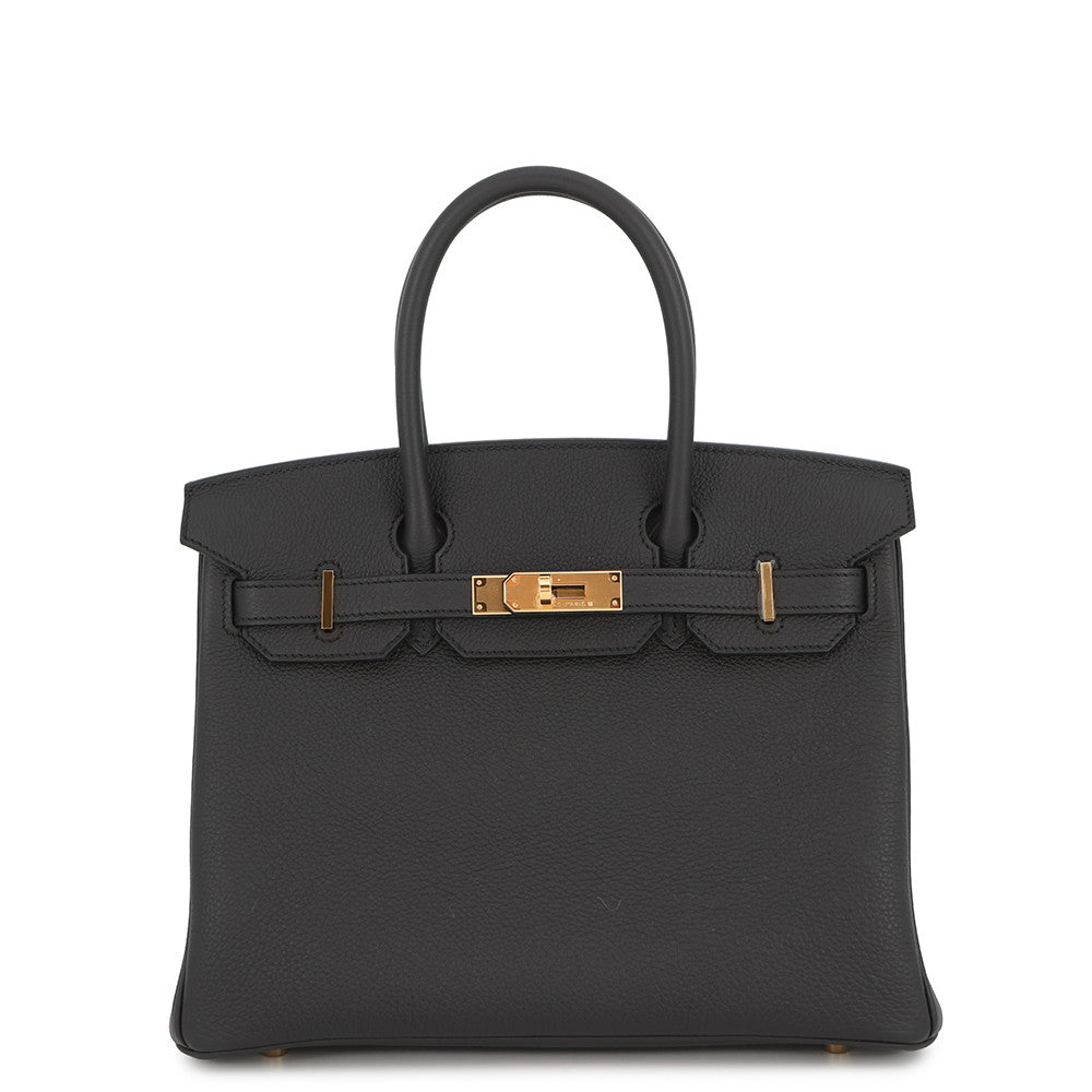 HERMES Birkin Black Togo Leather Size 30