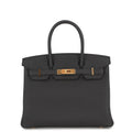 HERMES Birkin Black Togo Leather Size 30