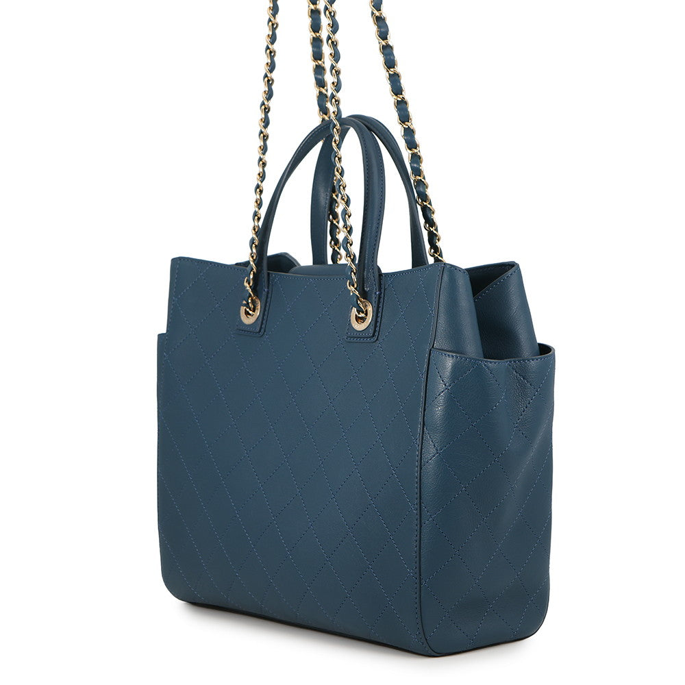 CHANEL Matelasse 2WAY Chain Tote Bag BlueAS0356 Leather