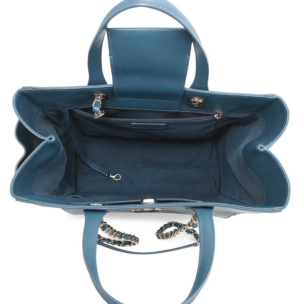CHANEL Matelasse 2WAY Chain Tote Bag BlueAS0356 Leather