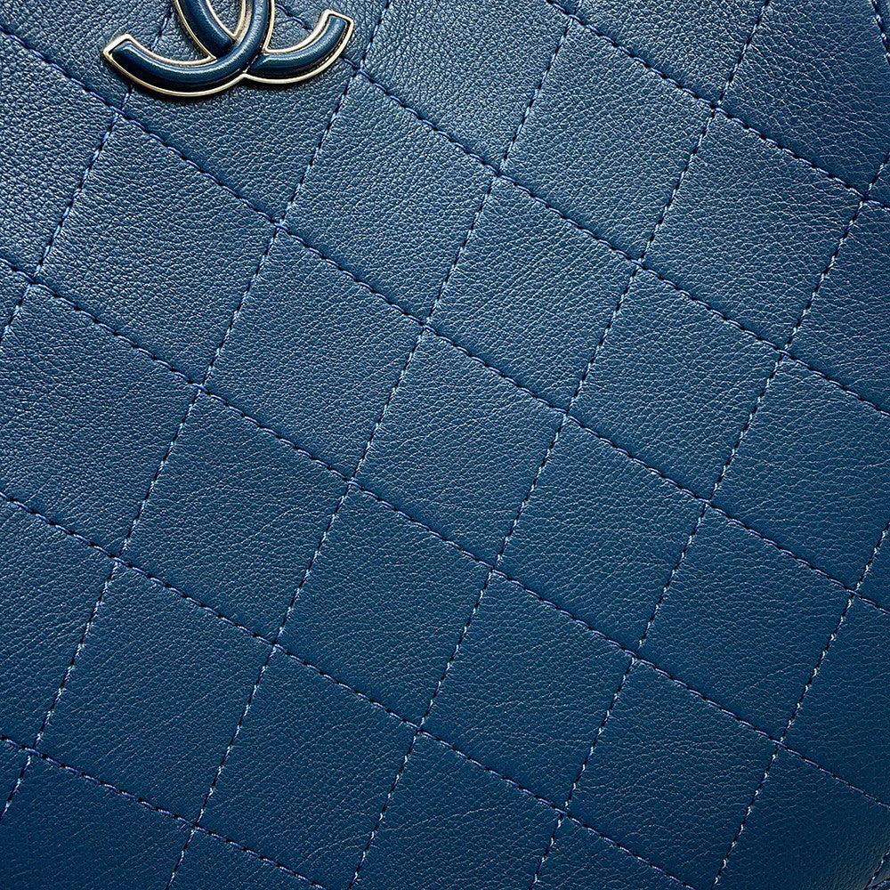 CHANEL Matelasse 2WAY Chain Tote Bag BlueAS0356 Leather