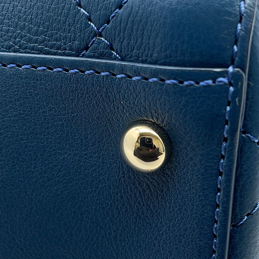 CHANEL Matelasse 2WAY Chain Tote Bag BlueAS0356 Leather