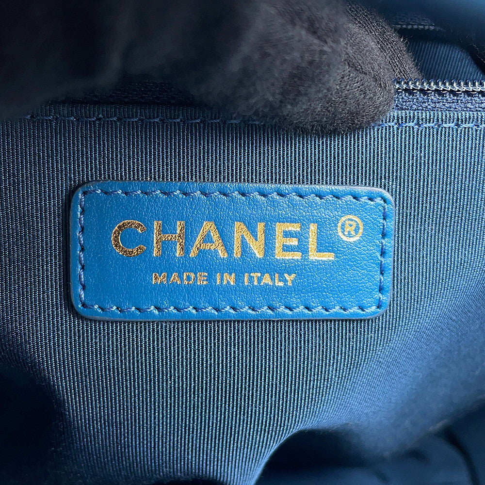 CHANEL Matelasse 2WAY Chain Tote Bag BlueAS0356 Leather