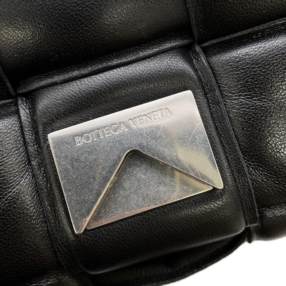 Bottega Veneta Maxi INTRECCIATO Paddet Cassette Shoulder Bag Black591970 Leather