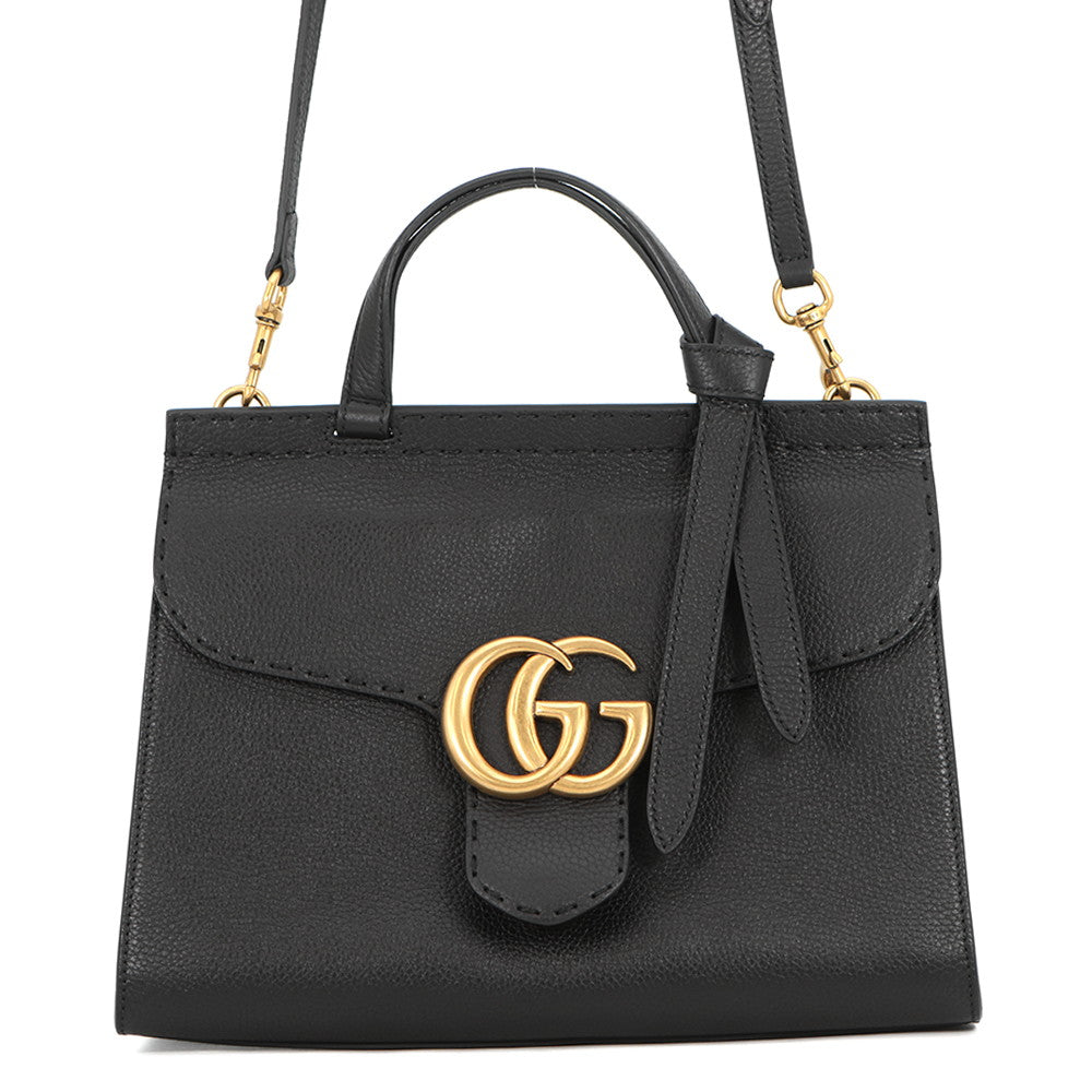 GUCCI GG Marmont 2WAY Handbag Black421890 Leather