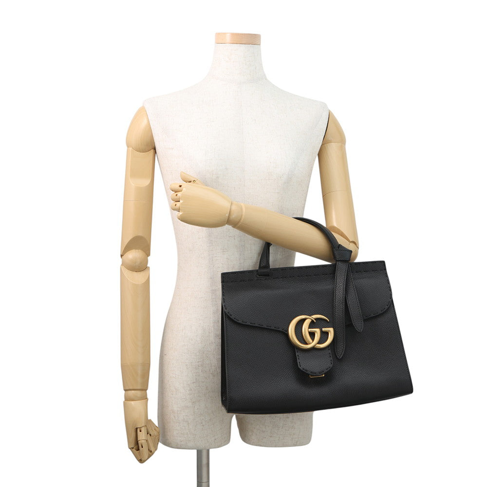 GUCCI GG Marmont 2WAY Handbag Black421890 Leather