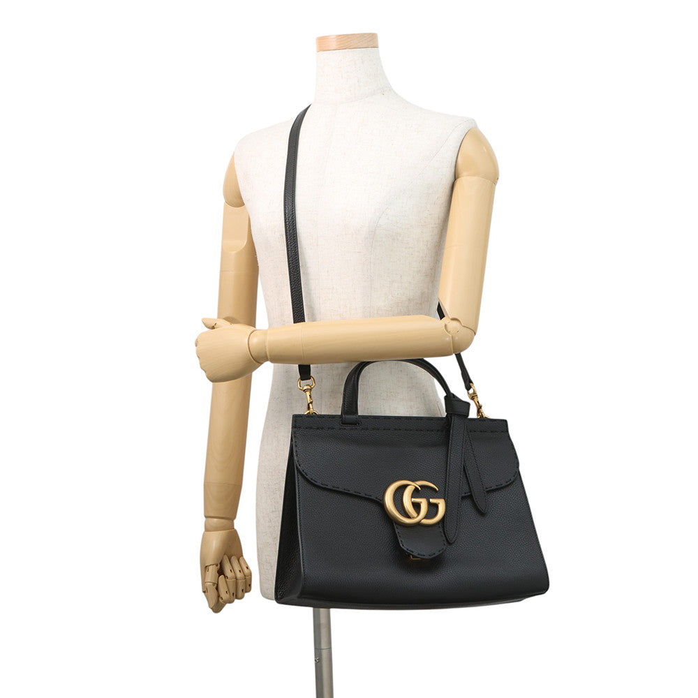 GUCCI GG Marmont 2WAY Handbag Black421890 Leather