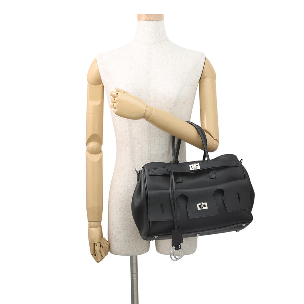 BALENCIAGA Bel Air Carryall Black812545 Leather Size Medium