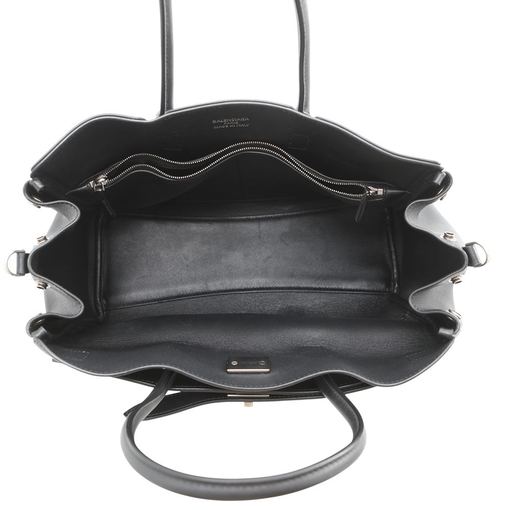 BALENCIAGA Bel Air Carryall Black812545 Leather Size Medium