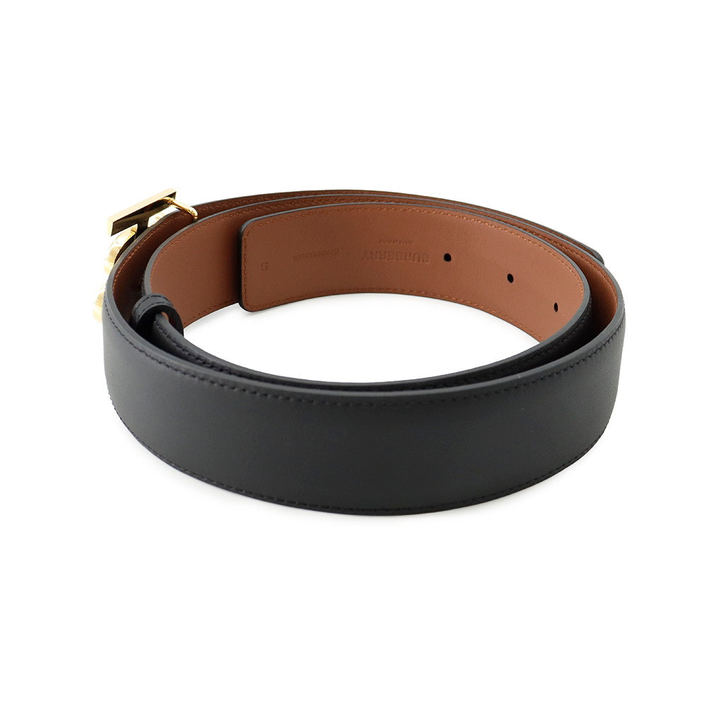 BURBERRY TB Logo Belt Size S Black8046538 Leather