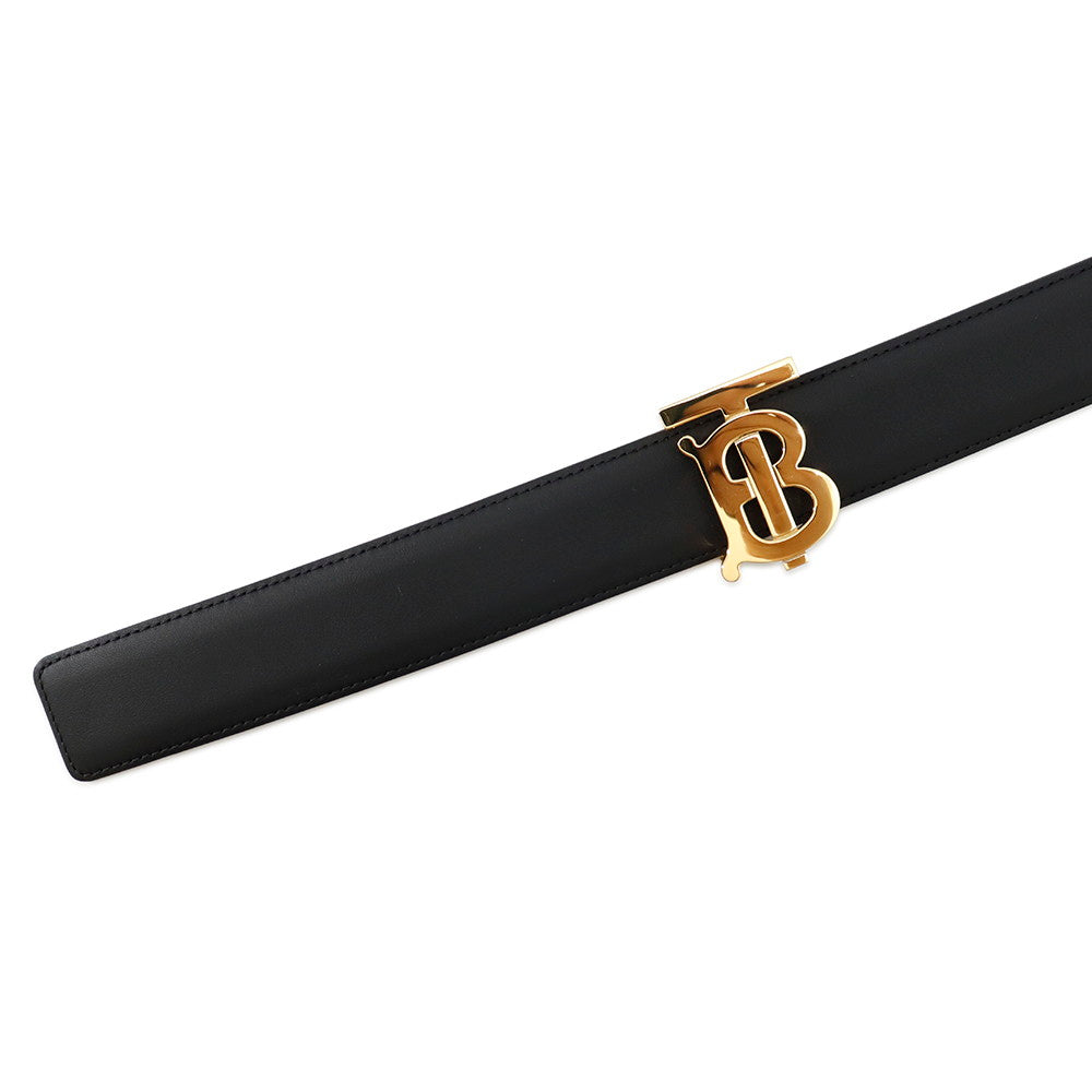 BURBERRY TB Logo Belt Size S Black8046538 Leather